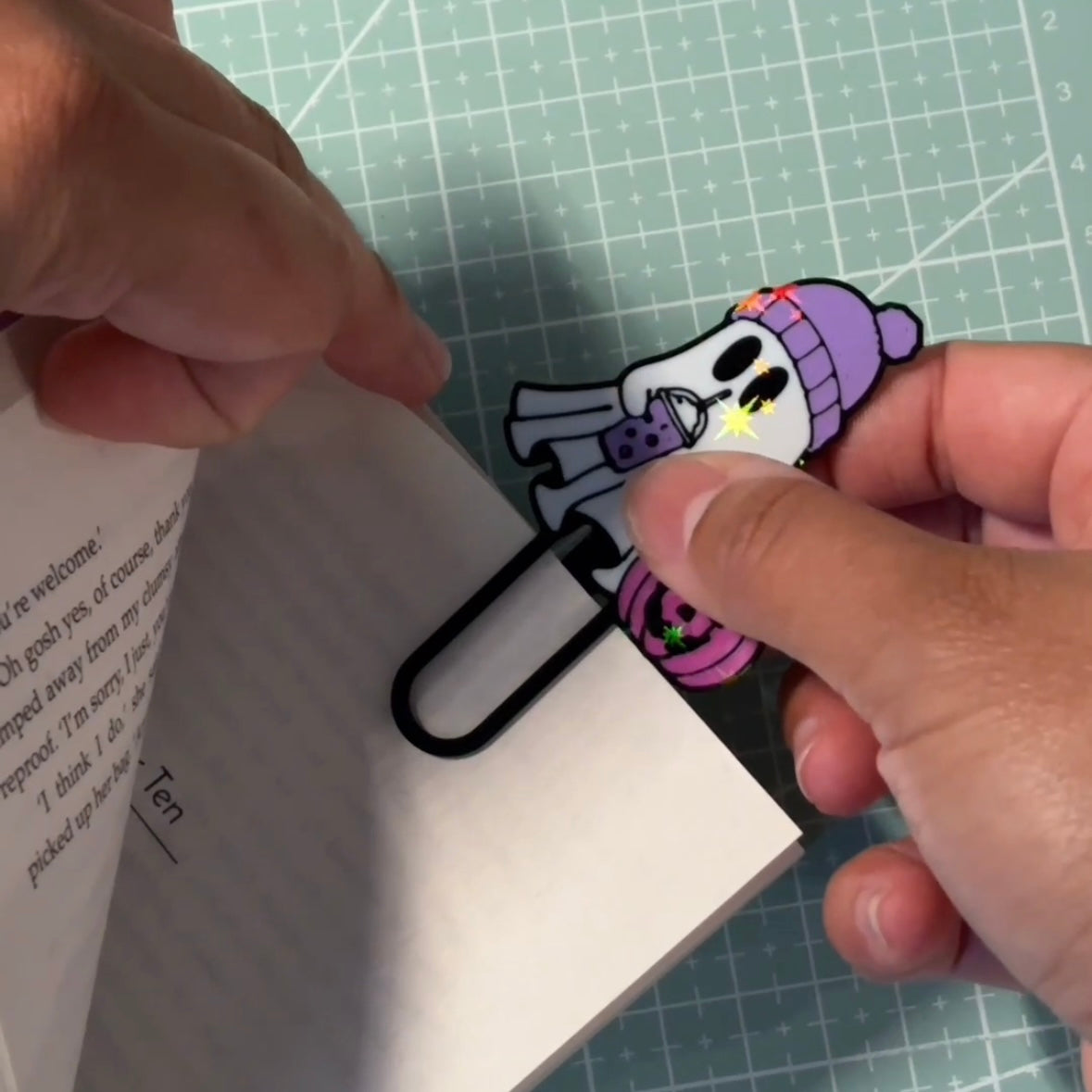 Cool Ghost Bookmark Pink Pumpkin