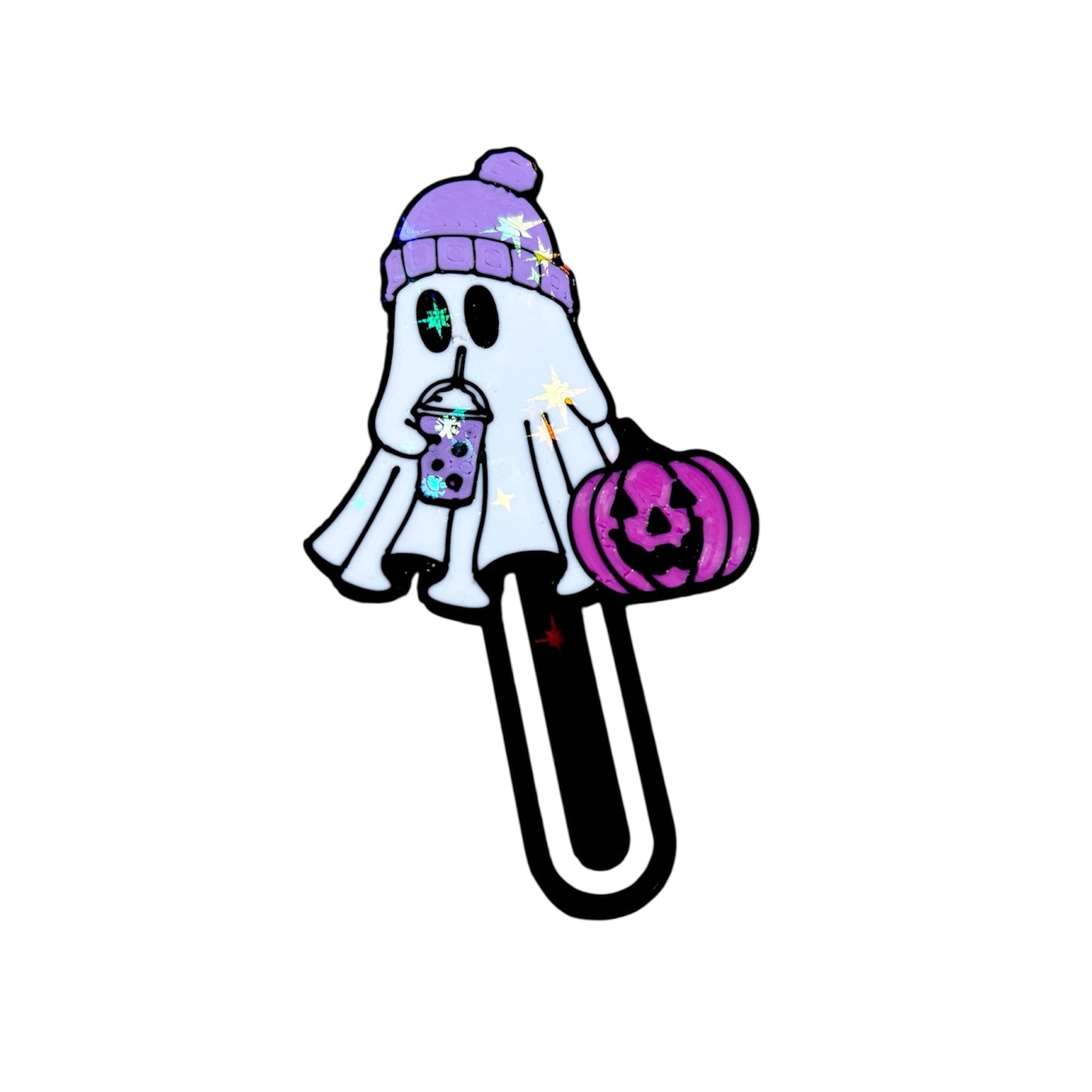 Cool Ghost Bookmark Pink Pumpkin