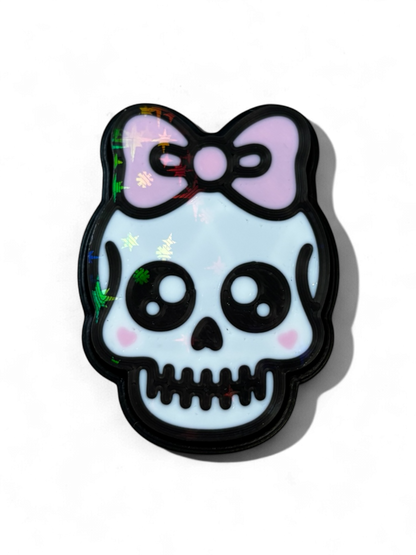 Skull with Bow Clicker Fidget