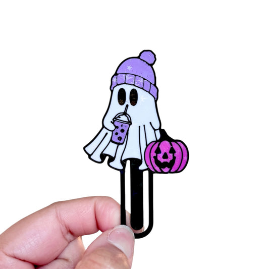 Cool Ghost Bookmark Pink Pumpkin
